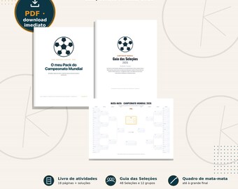 2026 World Cup Printable PDF Pack | Team Guide + Knockout Stage Chart + Activity Book | Family Football Kit