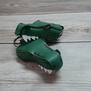 Gator Head Key Fobs, Leather Alligator Keychain, Gator key chain, Alligator key chain,