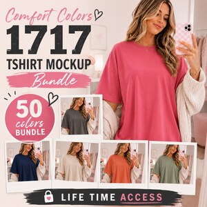 Comfort Colors 1717 Mockups Bundle C1717 Tshirt Mock-Up Lifetime Access Mockup tee POD Sellers Aesthetic Lifestyle t-shirt print of demand