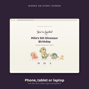 Dinosaur Birthday Invitation Website, Interactive Dino Party Invite with Live RSVP, Animated Kids Birthday Invitation Made For You image 7
