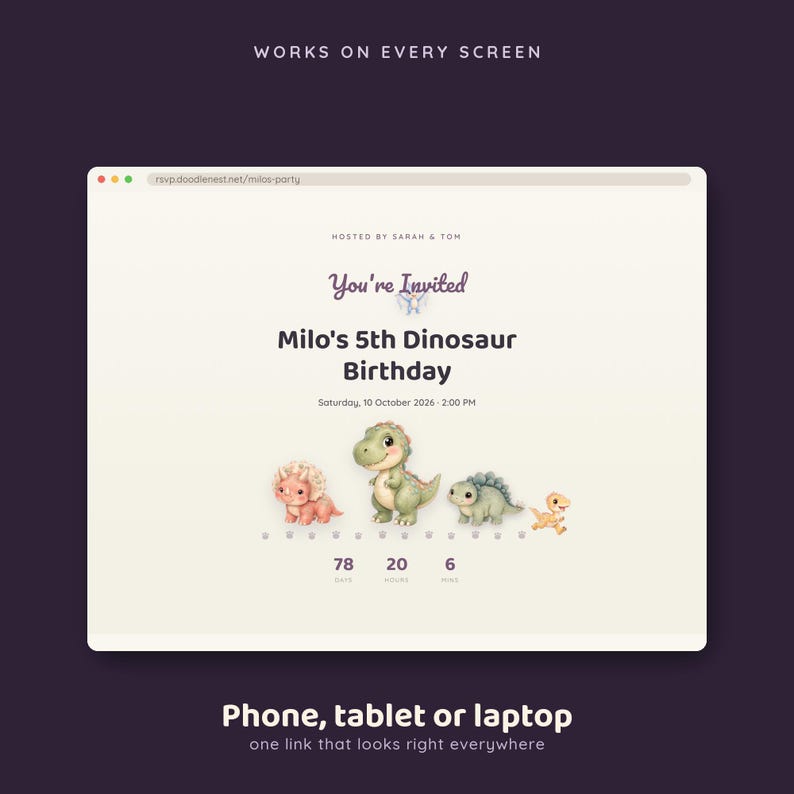 Dinosaur Birthday Invitation Website, Interactive Dino Party Invite with Live RSVP, Animated Kids Birthday Invitation Made For You image 7