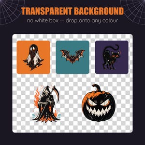 Paquete de imágenes prediseñadas góticas de Halloween, 50 imágenes PNG espeluznantes (descarga digital) imagen 5