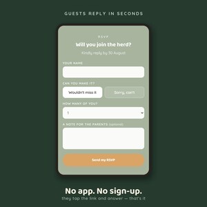 Baby Shower RSVP Website, Safari Animated Invitation with Countdown, Jungle Baby Shower Website Invite, Digital Invitation Made For You image 5