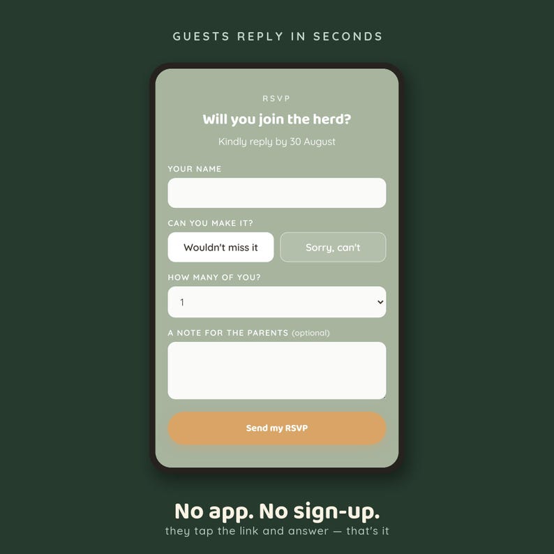Baby Shower RSVP Website, Safari Animated Invitation with Countdown, Jungle Baby Shower Website Invite, Digital Invitation Made For You image 5