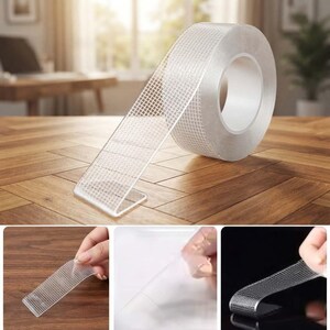 Reusable Nano Double Sided Tape, Washable Mounting Tape, Heavy Duty Clear Gel Tape, Removable Adhesive Tape, Wall Hanging Home Organization