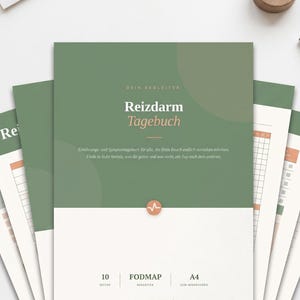 Reizdarm Tagebuch PDF | Symptom & FODMAP Tracker | Ernährungstagebuch | 10 Seiten