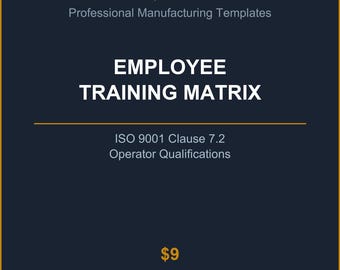 Mitarbeiterschulungsmatrix – ISO 9001 Bedienerqualifikationsnachweis (Word-Download)