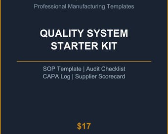 Audit-Ready-Paket – Qualitäts-Starterkit, ISO 9001-Gap-Analyse, Schulungsmatrix, Kalibrierungsplan | Fertigung | Download