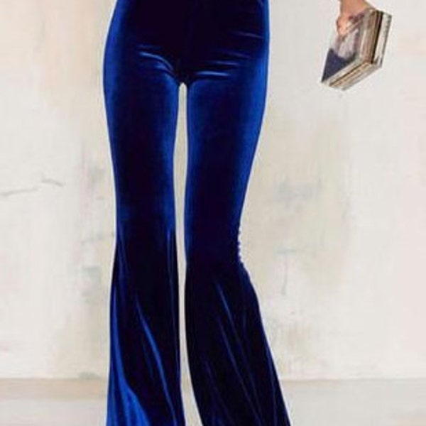 Velvet Bell Bottoms Etsy