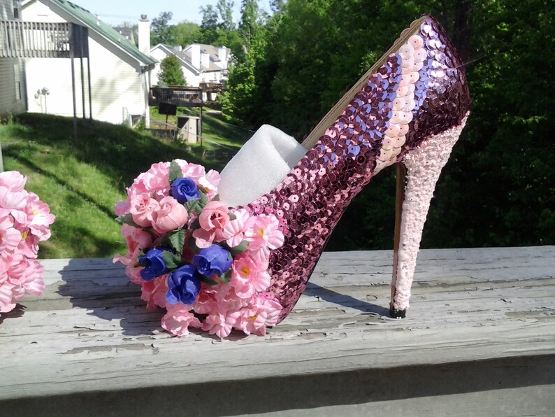 multicolor sequin heels