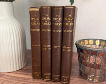 ANTIQUE 1894 The Makers of Florence Vier-Bände-Set Mrs. Oliphant von Macmillan & Co. Dekorative Renaissance viktorianische Bücher - Gebraucht
