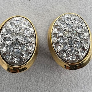 Vintage Signed Kenneth Lane Rhinestone Clip Earrings