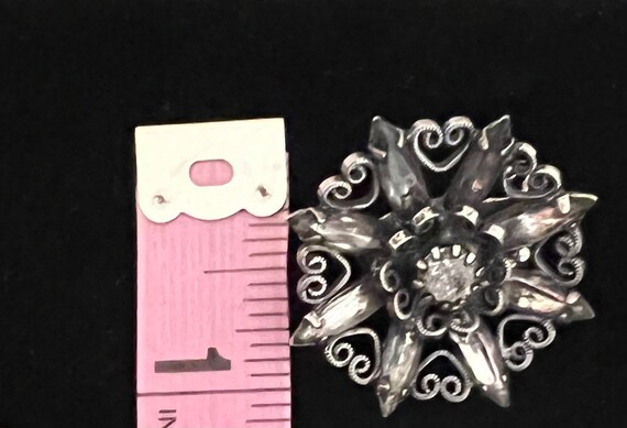 Marked Hobe Starburst Clip Earrings Vintage - image 5