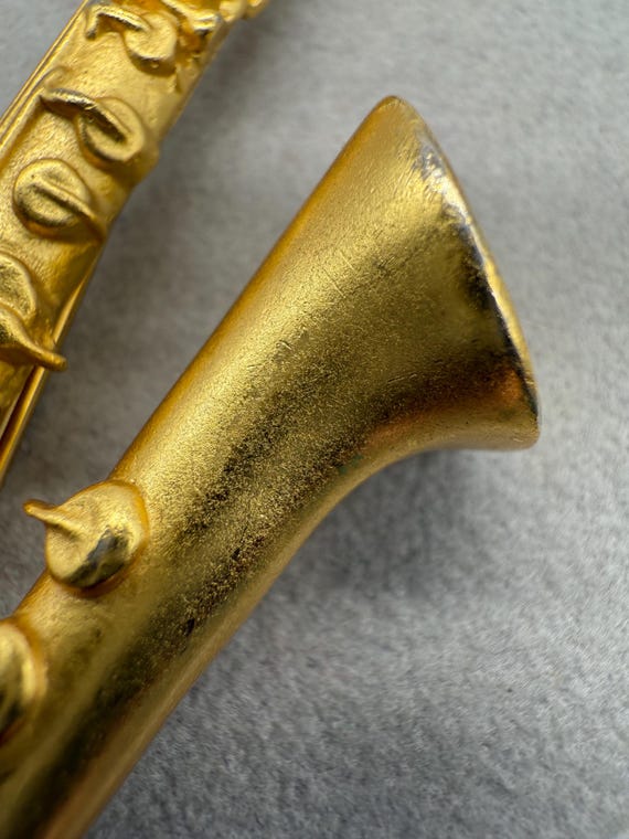 KJL Kenneth Jay Lane Saxophone Instrument Brooch … - image 2
