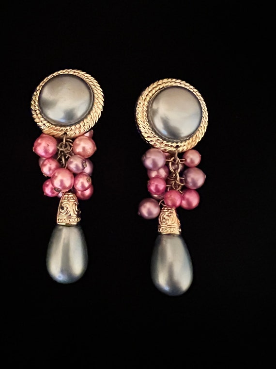 Vintage statement earrings clip Gem