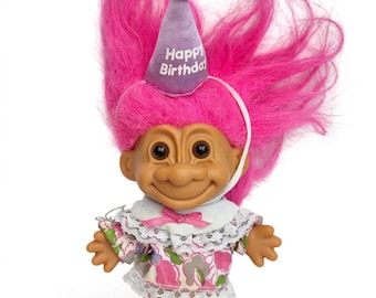 Vintage happy birthday Troll doll