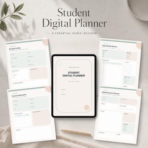Agenda étudiant imprimable et modifiable (Canva), suivi des devoirs, des examens et des notes