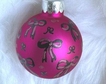 Hot Pink Mini Bow Ornament