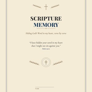 Scripture Memory Journal Printable, Bible Verse Memorization Worksheet (Instant Download)