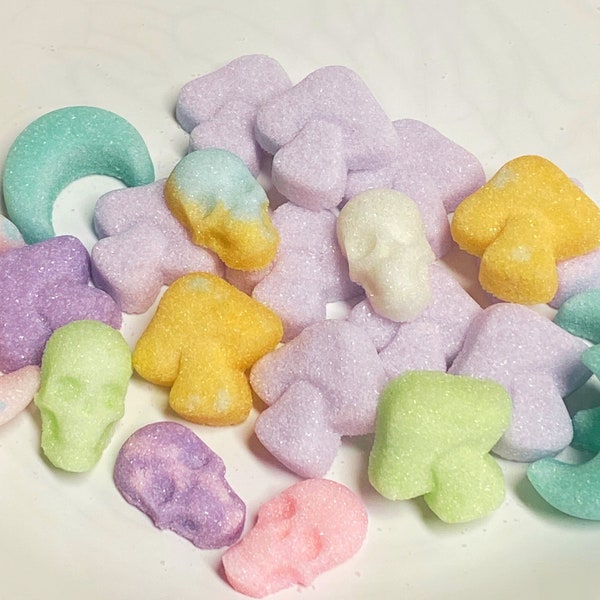 Sugar Cube Moon Mushrooms Skull Rainbow Colors Half Pound Combo Bag for Tea Parties Champagne Toasts Tea Bars Coffee Lovers Birthday Gift