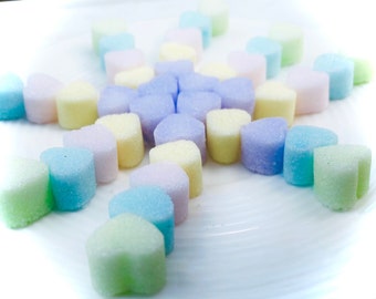 Pick Your COLOR Heart Sugar Cubes Bag  for Tea Parties, Birthday Cakes, Tea Bars, DIY Favors