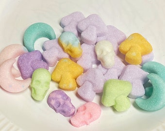 Sugar Cube Moon Mushrooms Skull Rainbow Colors Half Pound Combo Bag for Tea Parties Champagne Toasts Tea Bars Coffee Lovers Birthday Gift