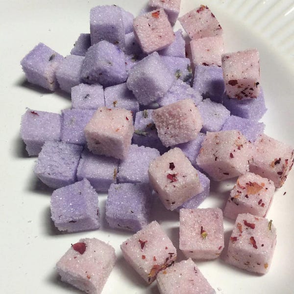 Sugar Cubes Lavender Rose Petal Edible Floral for Tea Party Favors Weddings Birthdays Baby Showers