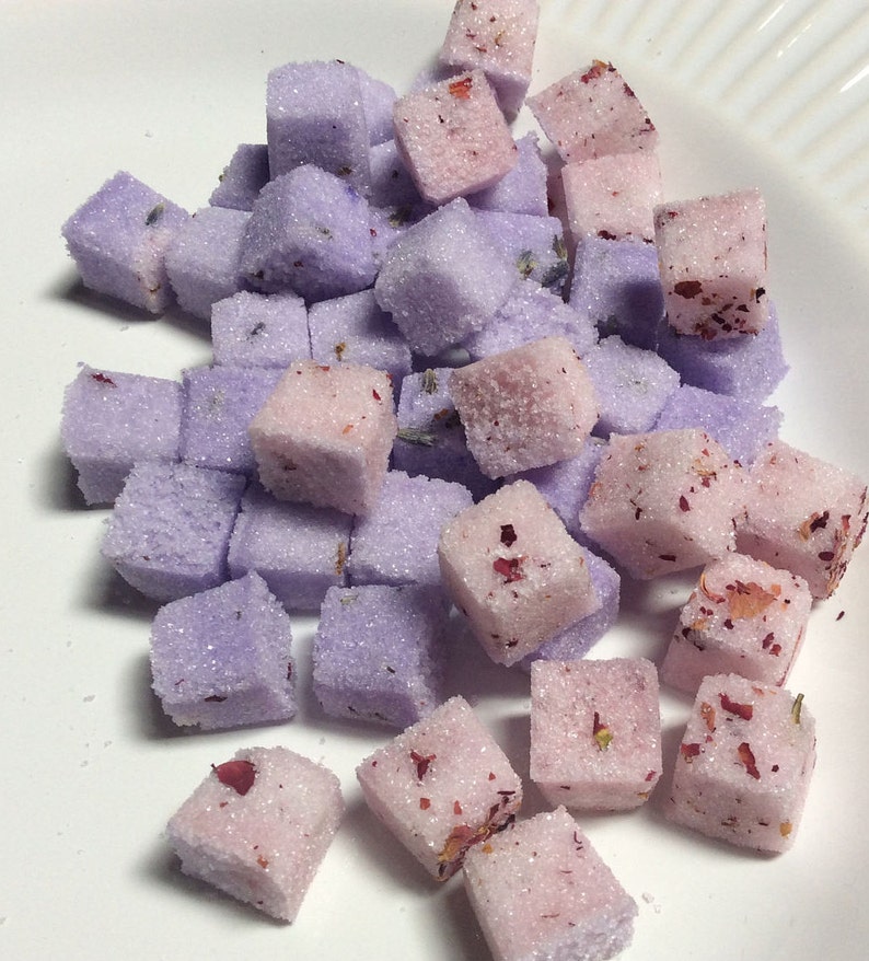 LAVENDER and ROSE Petal (160) Sugar Cubes for Tea Lovers Gift, Weddings, Bridal Showers, Tea Service 