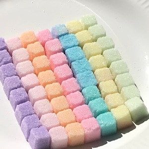 RAINBOW COLORED Sugar Cubes Rainbow Pastel Tea Parties, Champagne Toasts, Tea Bars, diy Favors, Candy Bars, Gift Ideas