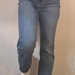 NYDJ High Rise, Straight-legged medium blue denim with Lift/Tuck technology 12