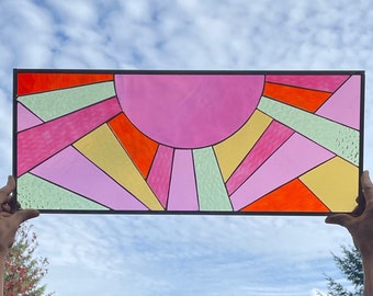 CUSTOM: Deco Sun Stained Glass Panel