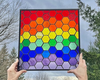 Rainbow Gradient Hexagon Panel