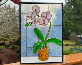 Orchid Stained Glass Panel