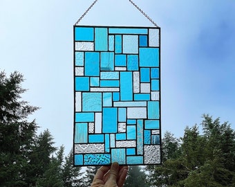 Large Stained Glass Panel CUSTOM : 9" x 14"