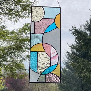 Springtime Art Deco Stained Glass Panel