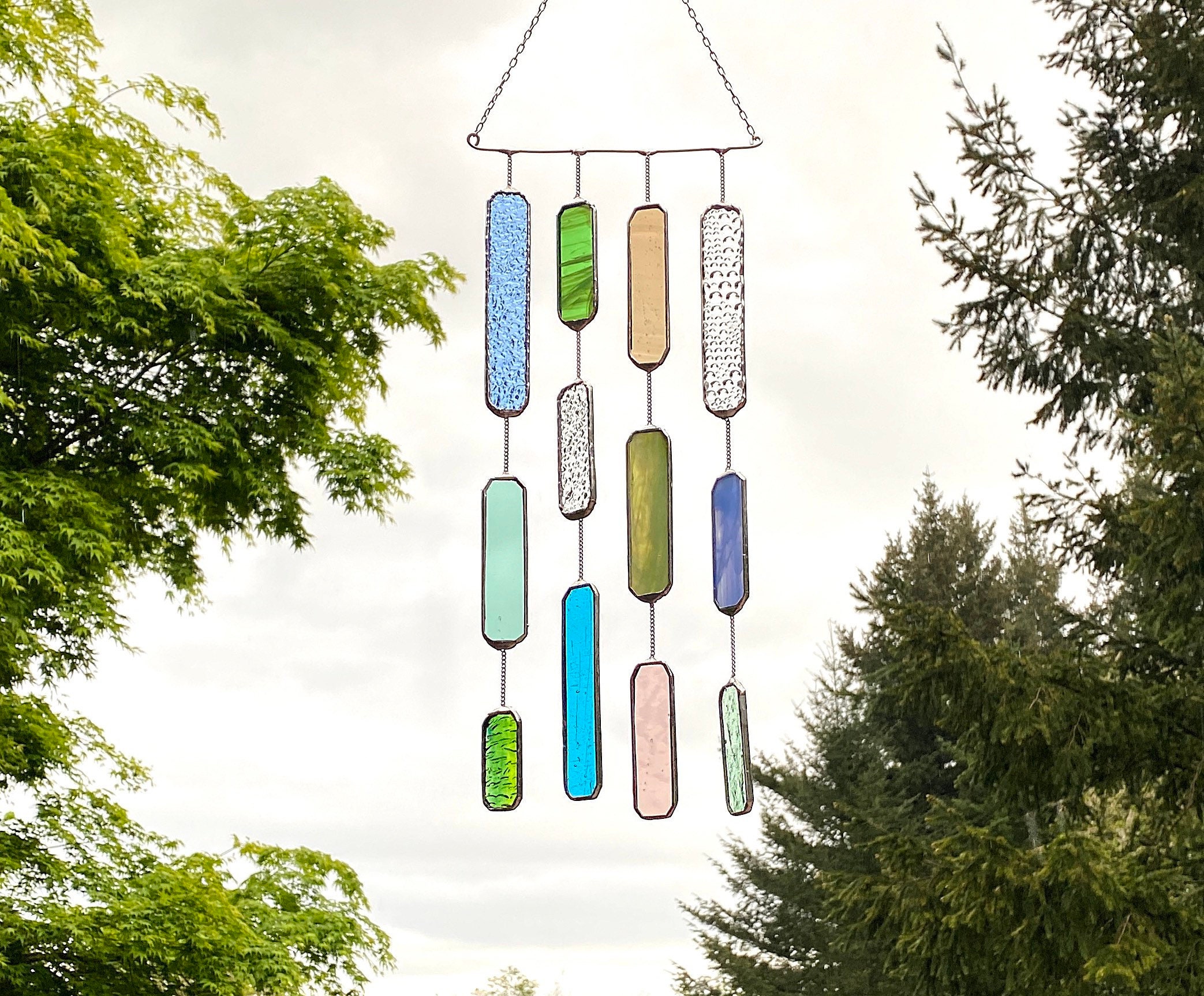 CUSTOM 4 string Glass Mobile • Suncatcher • Wall Hanging