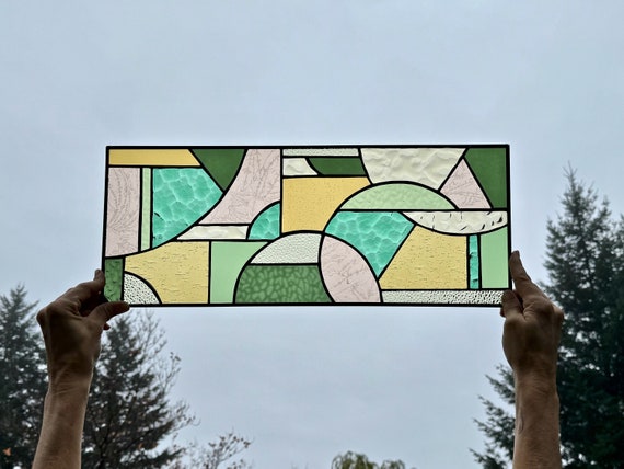 CUSTOM: Art Deco Stained Glass Panel