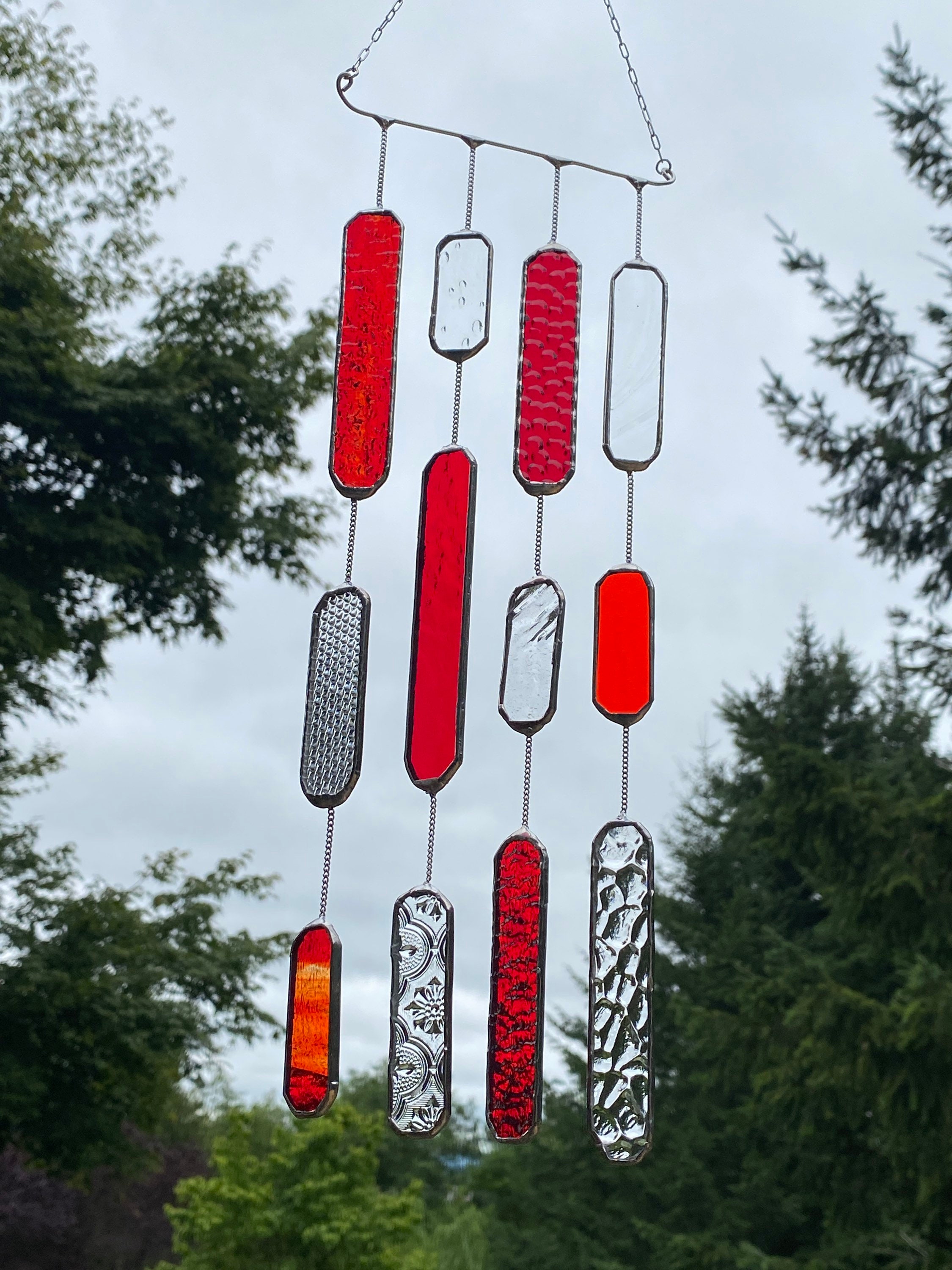 CUSTOM 4 string Glass Mobile • Suncatcher • Wall Hanging