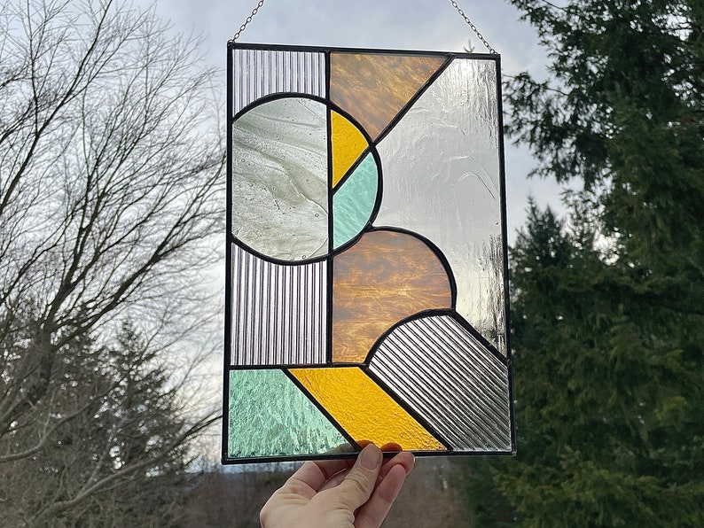 Art Deco Mid Mod Suncatcher Panel image 2