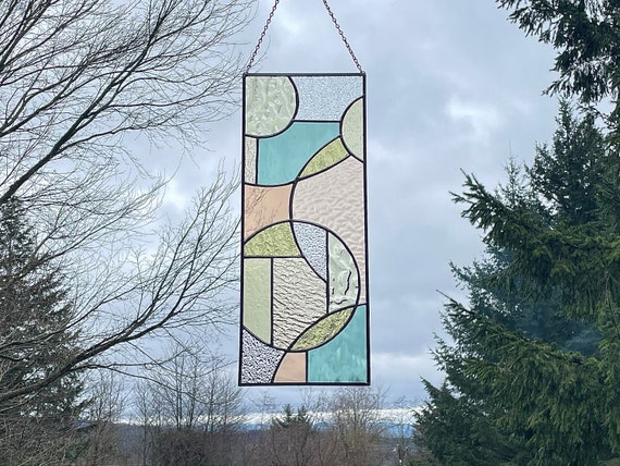 Art Deco Stained Glass Panel