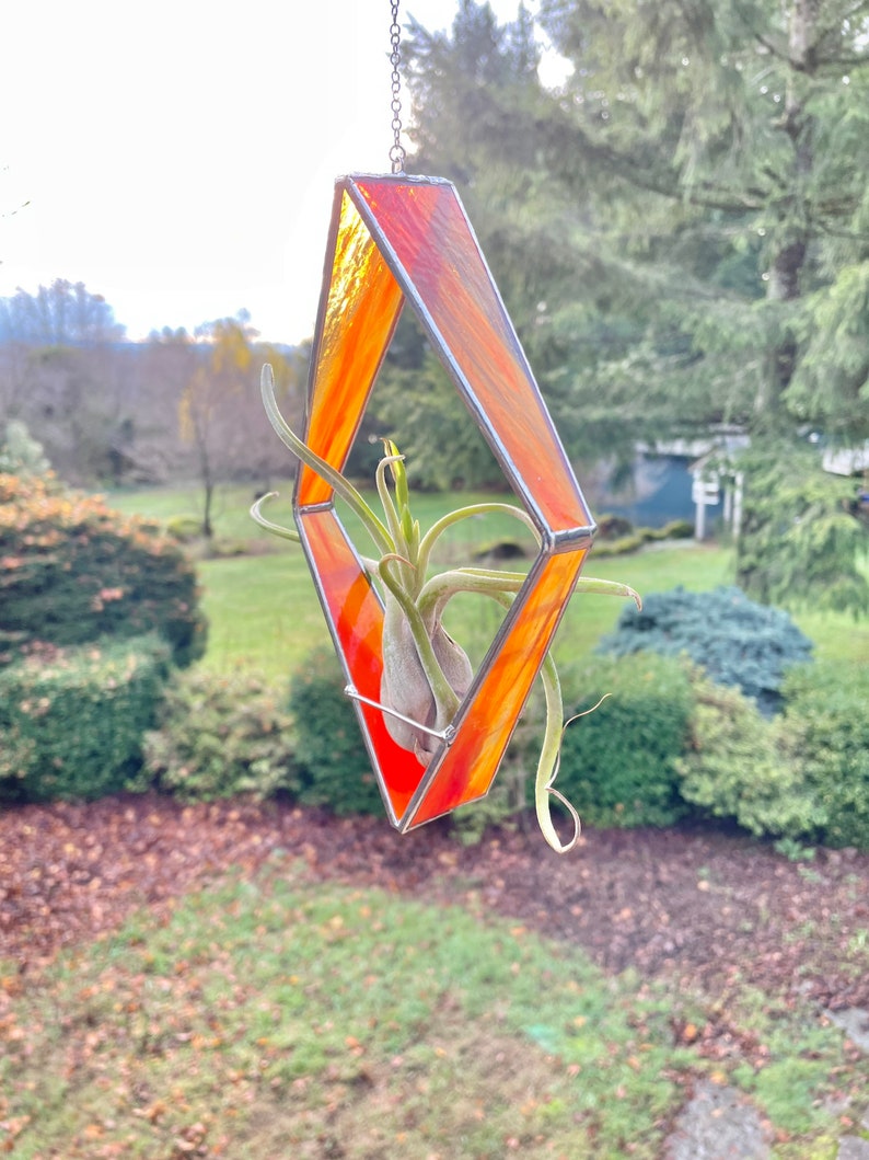 Stained Glass Tapered Diamond Air Plant Holder image 5