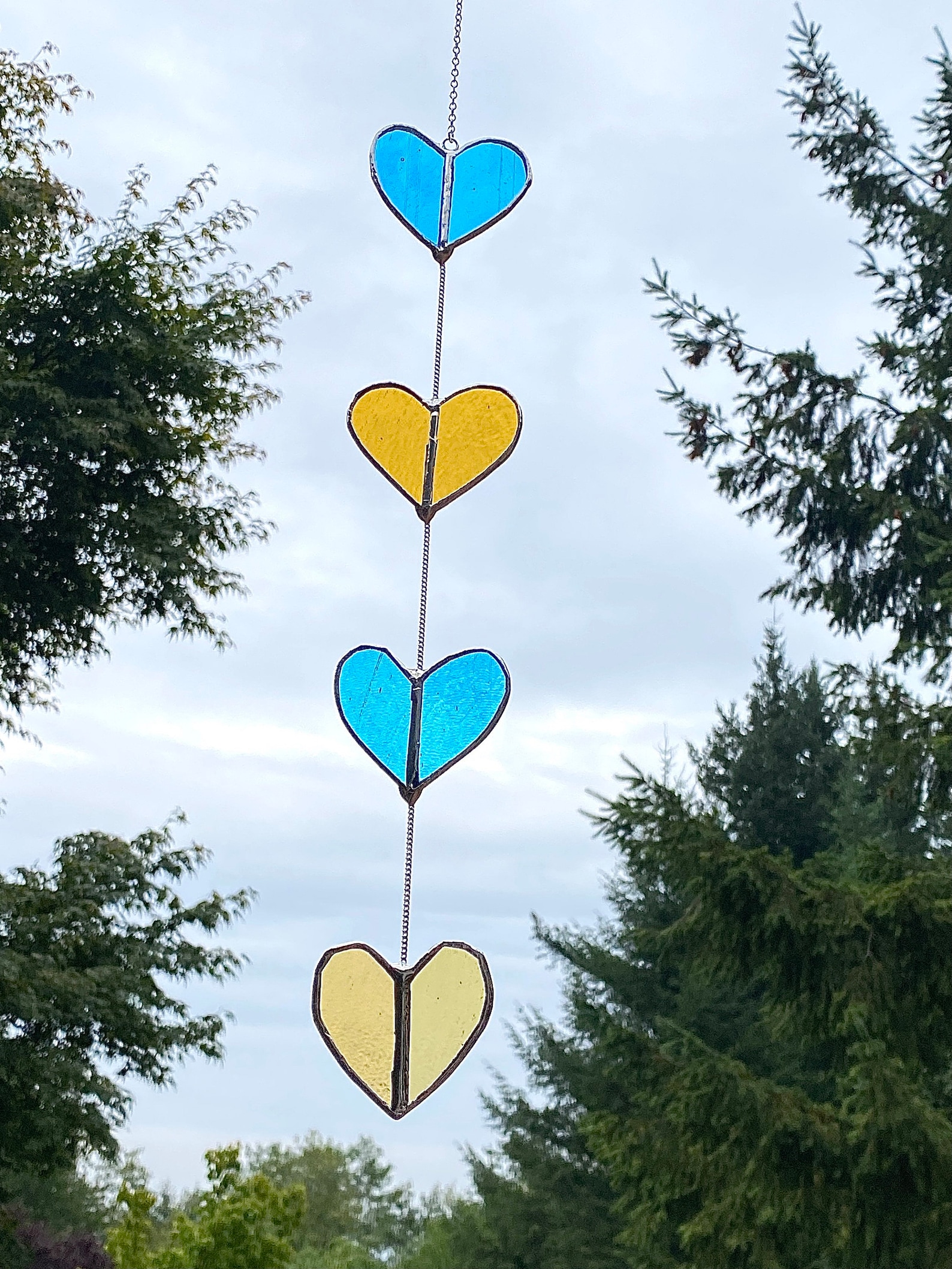 CUSTOM 4 Element Heart String Suncatcher Wall Hanging Etsy