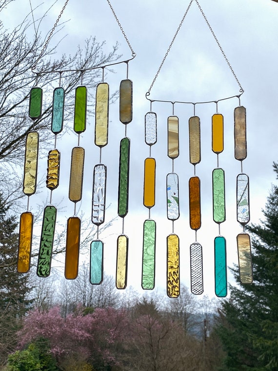CUSTOM : multi string Glass Mobile • Suncatcher • Wall Hanging