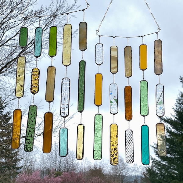 CUSTOM : multi string Glass Mobile • Suncatcher • Wall Hanging