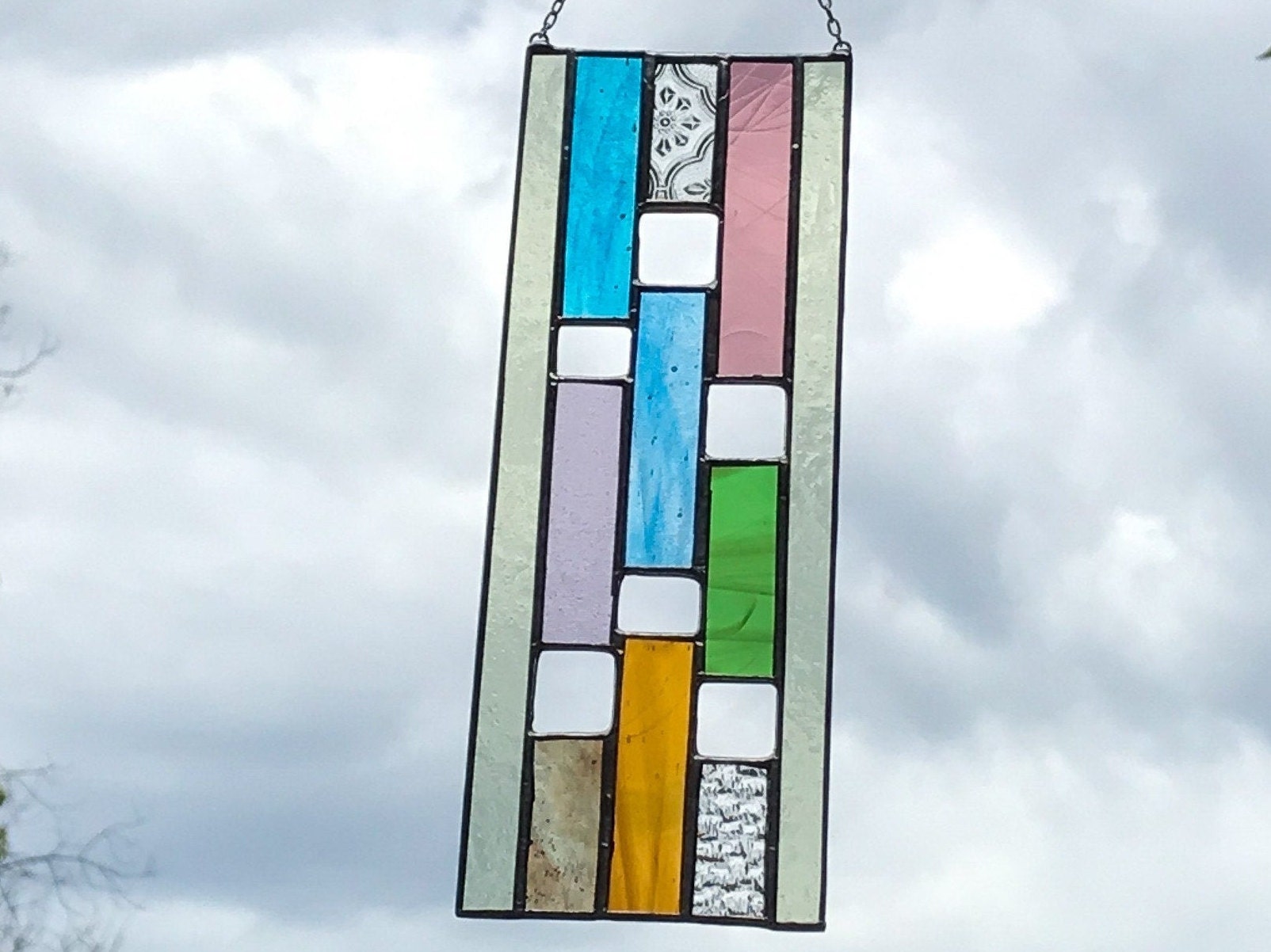 rectangle stained glass panel