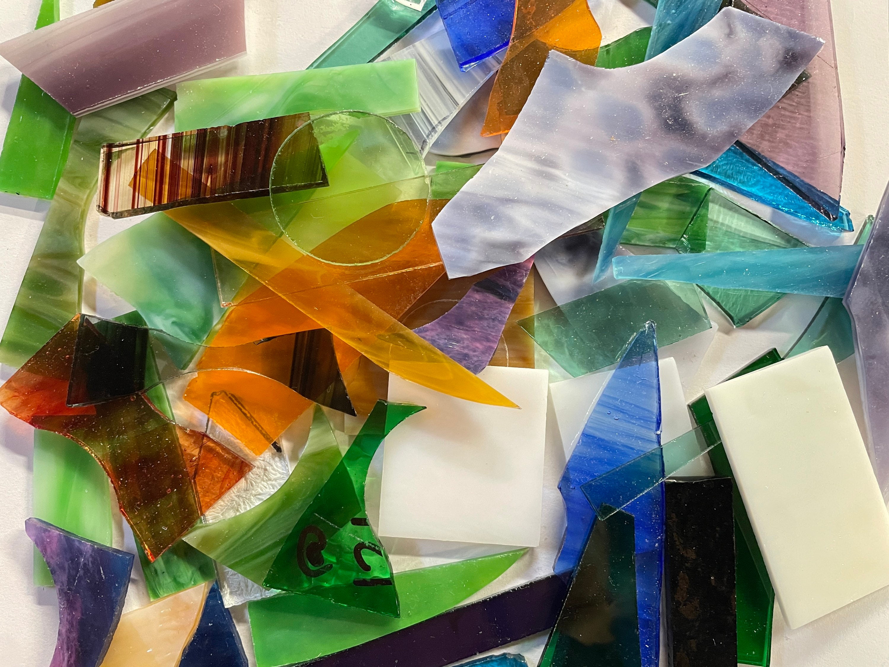 10 Lbs All Clear Large Stained Glass Scraps PLEASE READ