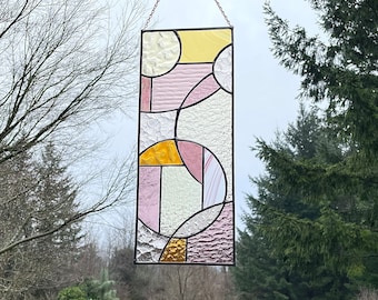 CUSTOM: Art Deco Stained Glass Panel