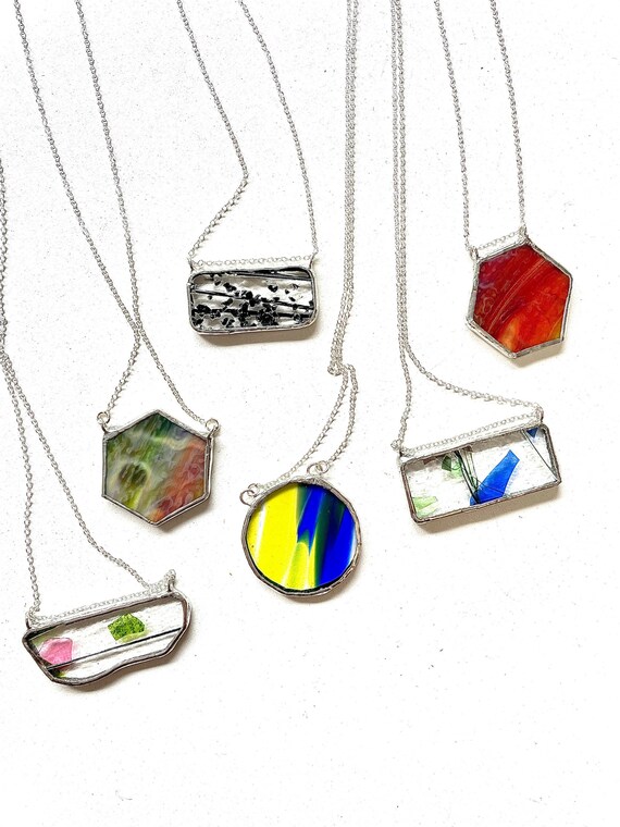 Stained Glass Necklaces CUSTOM free 