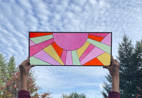 CUSTOM: Deco Sun Stained Glass Panel