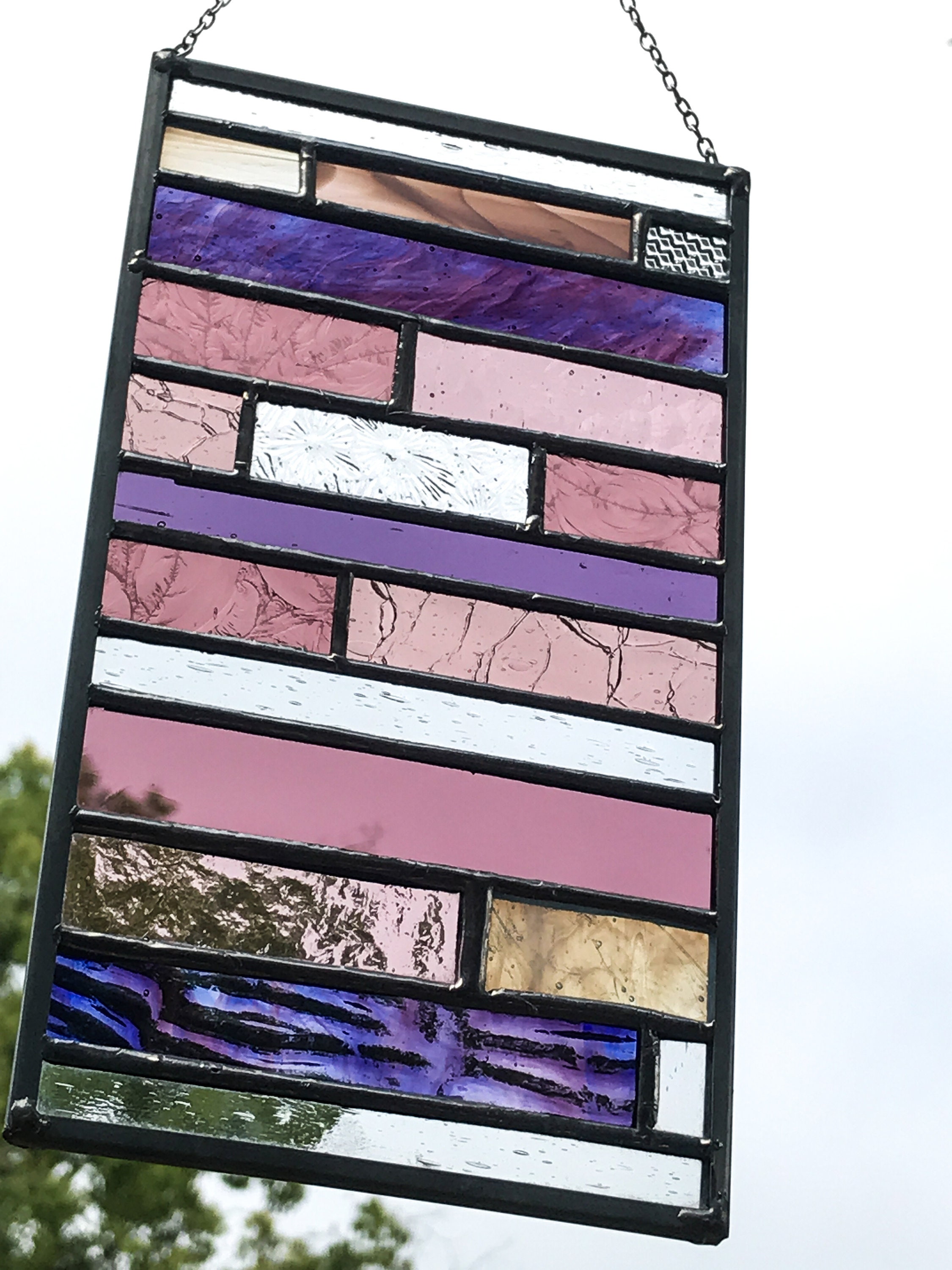 Purple Stained Glass • Suncatcher • Panel